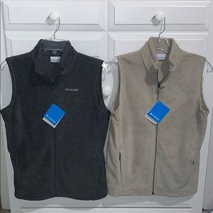 NWT New Youth Columbia Fleece Vest Tan Sz L 14-16